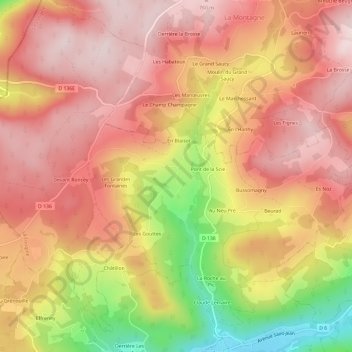 Carte topographique La Croslière, altitude, relief