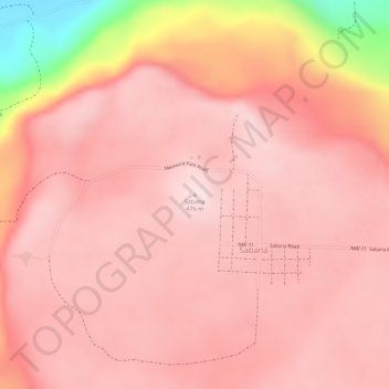 Carte topographique Sabana, altitude, relief