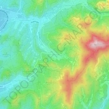 Carte topographique Bickensohl, altitude, relief