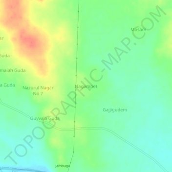 Carte topographique Nagampet, altitude, relief