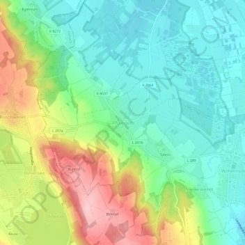 Carte topographique Pfrungen, altitude, relief