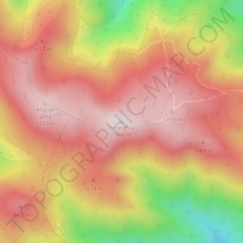 Carte topographique Piedrafita, altitude, relief