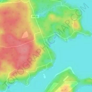 Carte topographique Port Cunnington, altitude, relief