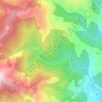Carte topographique Bergeries de Pezzo, altitude, relief