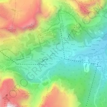 Carte topographique Pecëi, altitude, relief