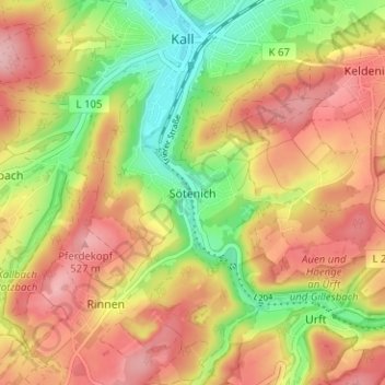 Carte topographique Sötenich, altitude, relief