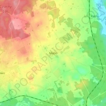 Carte topographique Mątki, altitude, relief