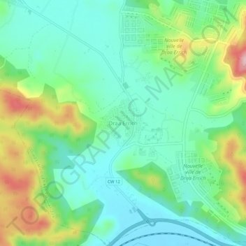 Carte topographique Draa Errich, altitude, relief