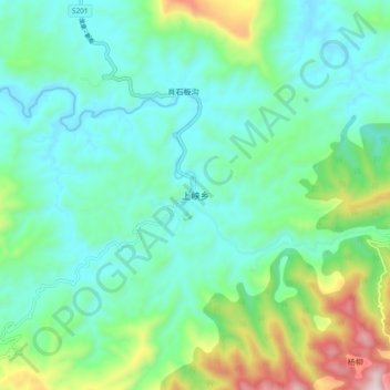 Carte topographique 上峡乡, altitude, relief