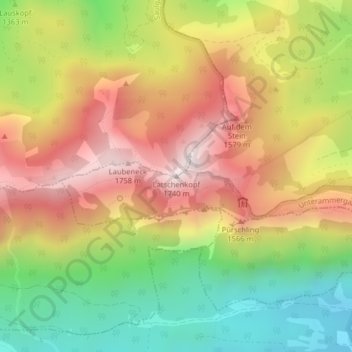 Carte topographique Latschenkopf, altitude, relief