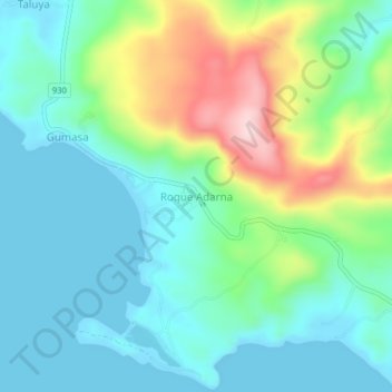 Carte topographique Roque Adarna, altitude, relief