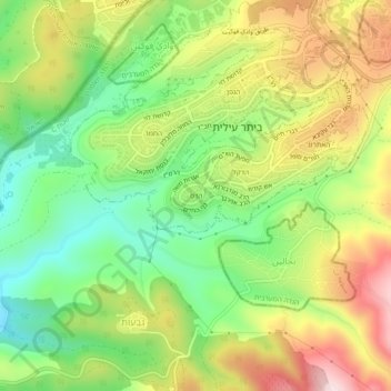 Carte topographique Hadas, altitude, relief