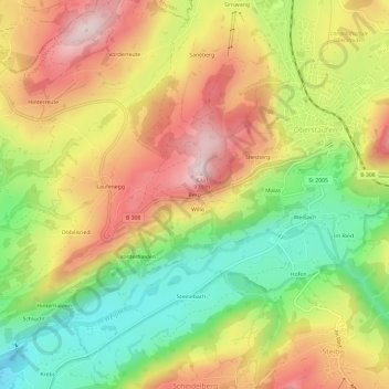Carte topographique Berg, altitude, relief