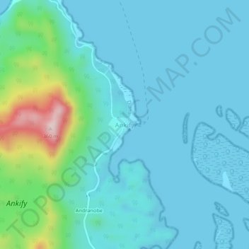 Carte topographique Ankify, altitude, relief