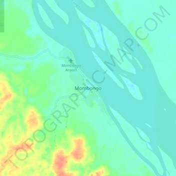 Carte topographique Mombongo, altitude, relief