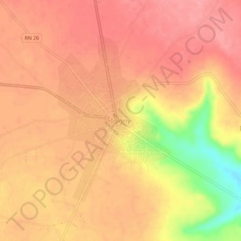 Carte topographique Idigny, altitude, relief