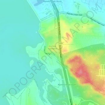 Carte topographique manasa hills, altitude, relief