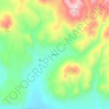 Carte topographique Landusky, altitude, relief