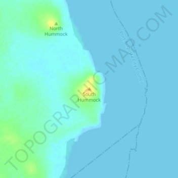 Carte topographique South Hummock, altitude, relief