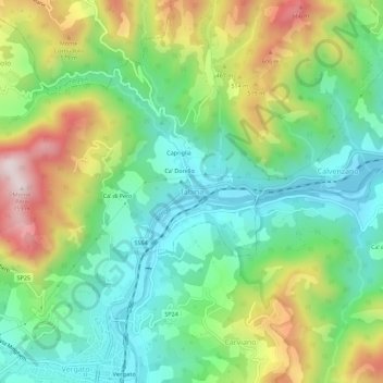 Carte topographique Tabina, altitude, relief