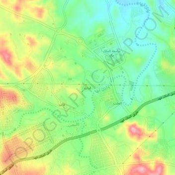 Carte topographique Ad Dar as Sufla, altitude, relief