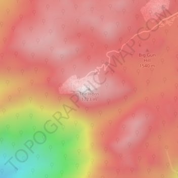 Carte topographique The Horn, altitude, relief