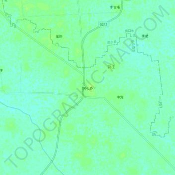 Carte topographique 崇礼乡, altitude, relief