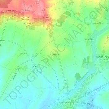 Carte topographique Chaumoux, altitude, relief