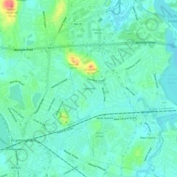 Carte topographique Lokerville, altitude, relief