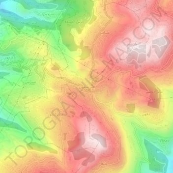 Carte topographique Qabr Chamoun, altitude, relief