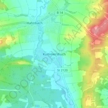 Carte topographique Kümmersbuch, altitude, relief