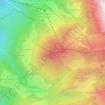 Carte topographique Jenner, altitude, relief