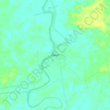 Carte topographique Dalat, altitude, relief