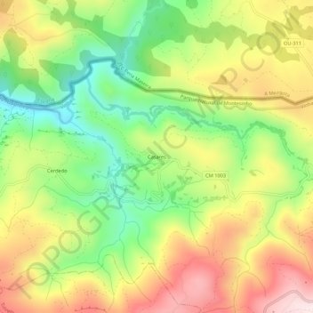 Carte topographique Casares, altitude, relief