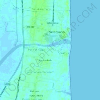 Carte topographique Kidangu, altitude, relief