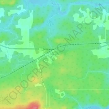 Carte topographique McWatters, altitude, relief