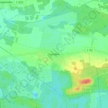 Carte topographique Gorden, altitude, relief