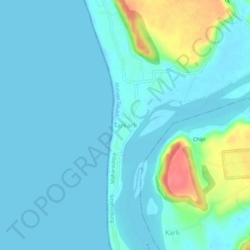Carte topographique Tarkarli, altitude, relief
