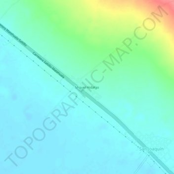 Carte topographique Miguel Hidalgo, altitude, relief