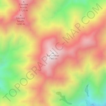 Carte topographique Barometer, altitude, relief