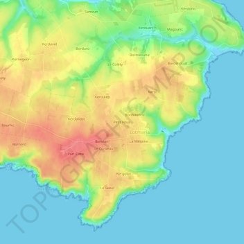 Carte topographique Petit Houx, altitude, relief