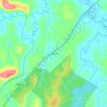 Carte topographique Lajeadinho, altitude, relief