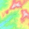 Carte topographique Shookville, altitude, relief
