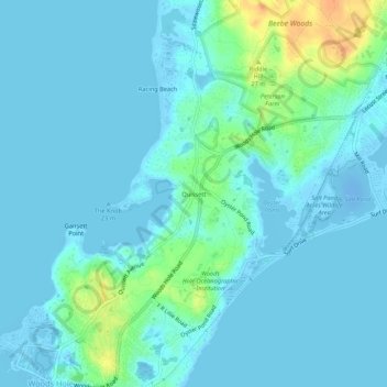 Carte topographique Quissett, altitude, relief