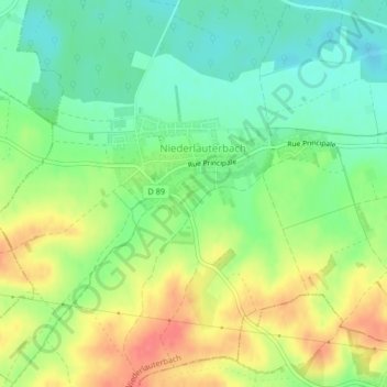 Carte topographique Hostenberg, altitude, relief