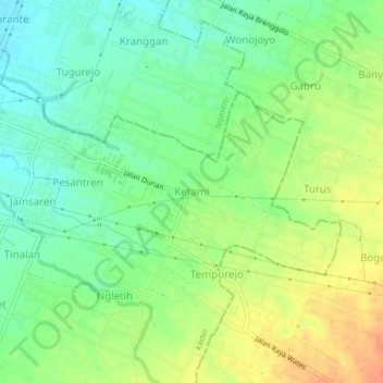 Carte topographique Ketami, altitude, relief