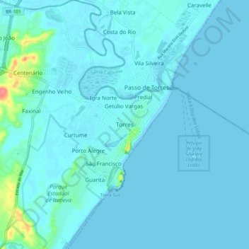 Carte topographique Torres, altitude, relief