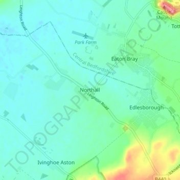Carte topographique Northall, altitude, relief