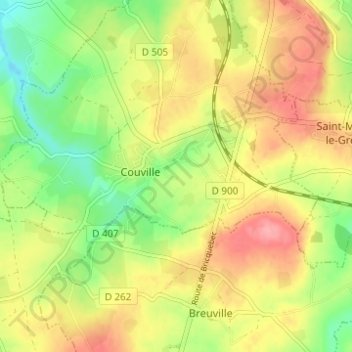 Carte topographique La Perrelle, altitude, relief