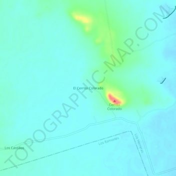 Carte topographique El Cerrito Colorado, altitude, relief